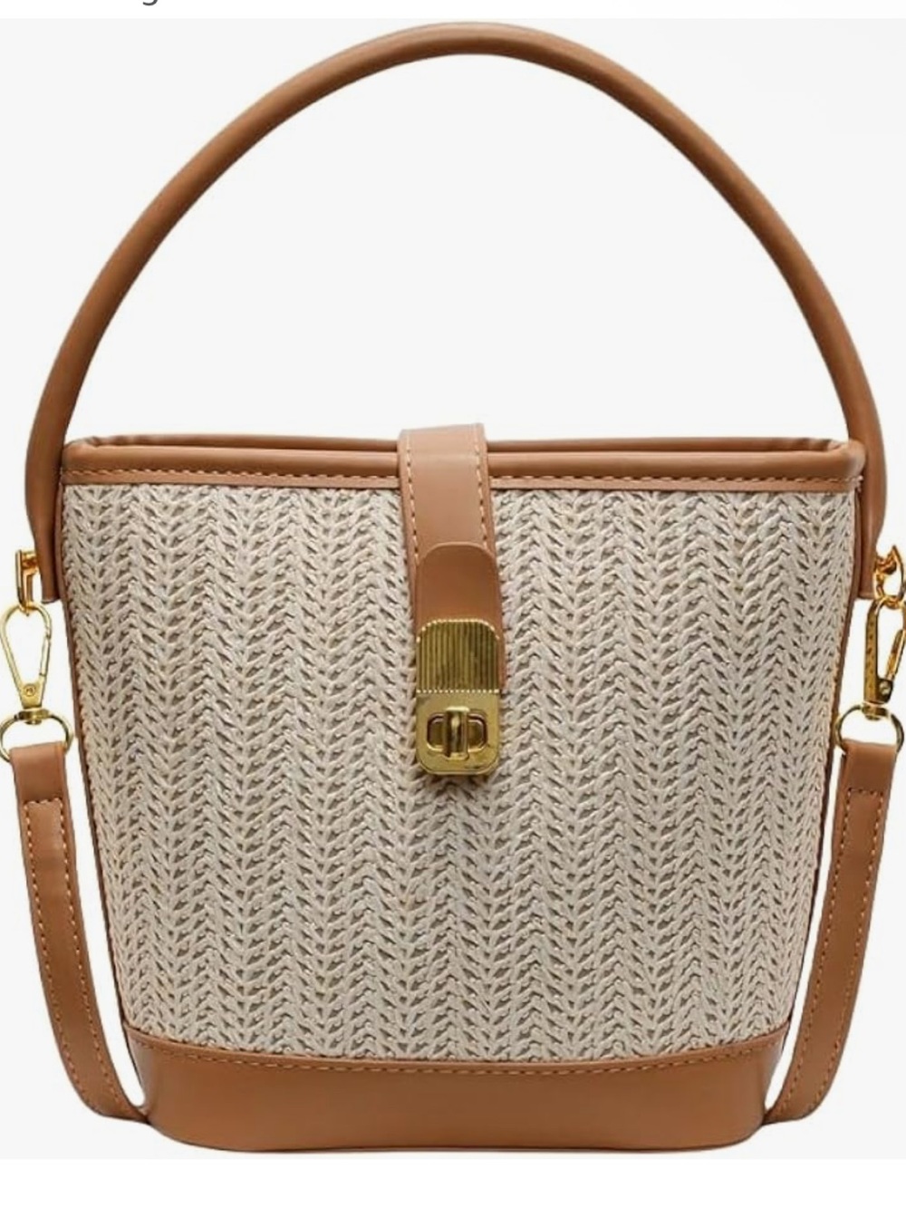 Straw Beach Bags For Women, Rattan Purses Summer Straw Bucket Bag Crossbody